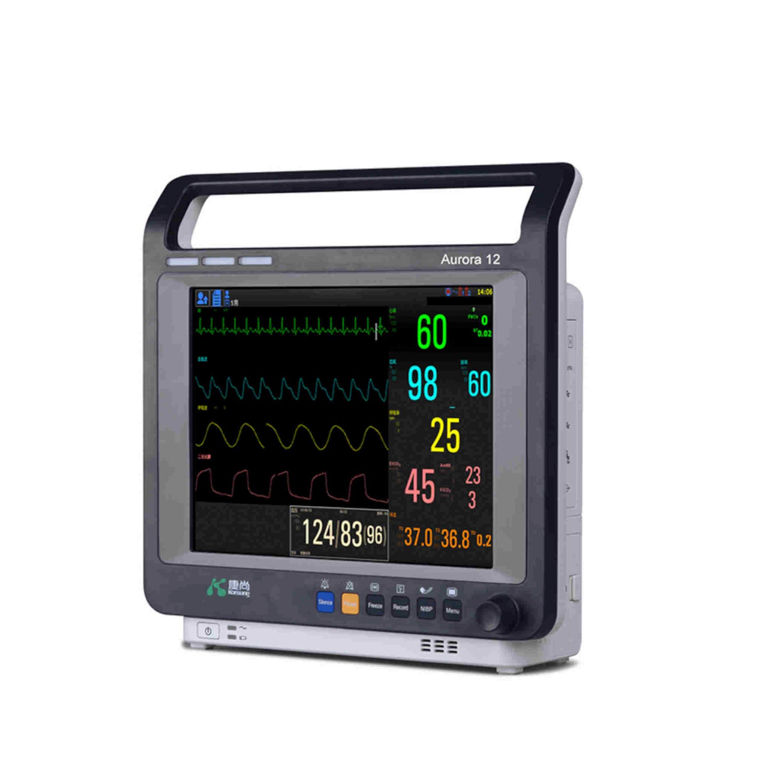Monitor ζωτικών παραμέτρων ασθενή με EtCO2, 2-IBP, NIBP,RESP, TEMP, PR, HR