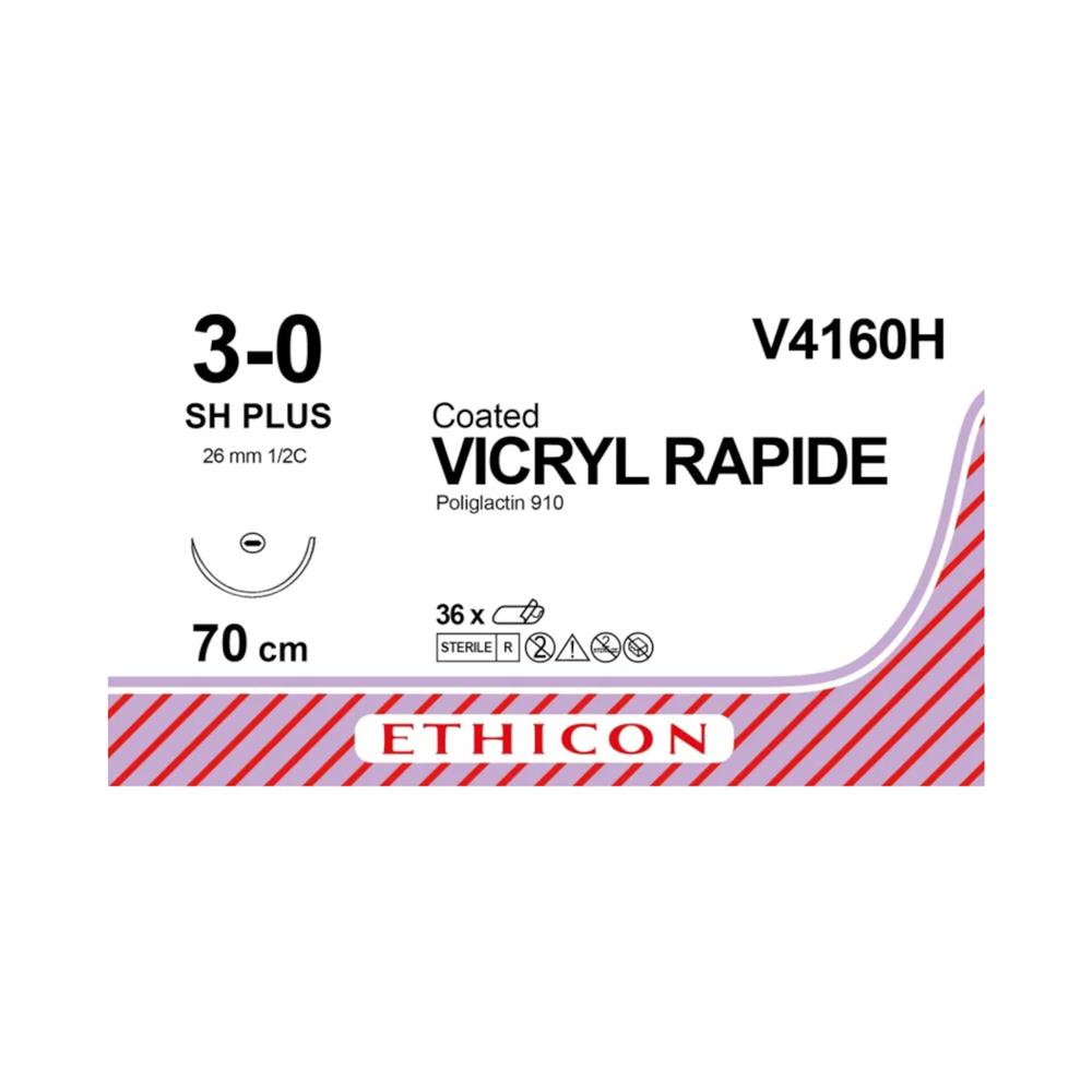 Ράμμα Vicryl Rapide No 3/0 με βελόνα 26mm Στρογγυλή 1/2c, μήκος ράμματος 70cm