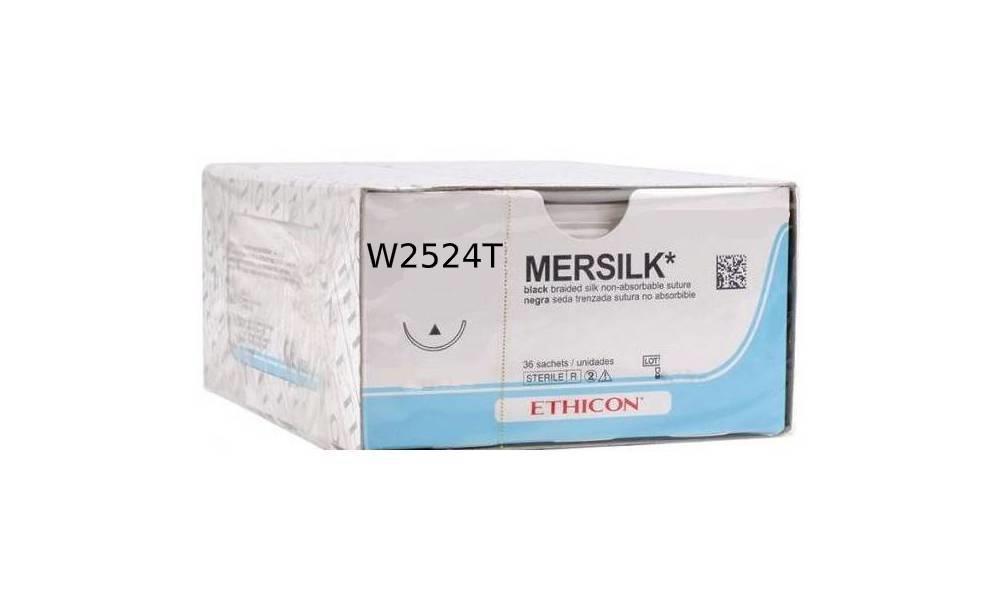 Ράμμα Mersilk No 2/0 με βελόνα 36mm  Αντ. Κόπτουσα PSLX, 3/8 κύκλου, μήκος ράμματος 75cm