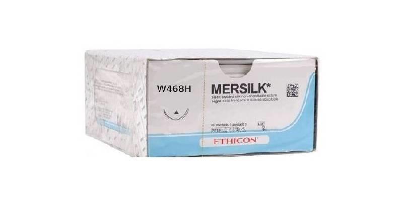 Ράμμα Μετάξι Mersilk No 5/0 με βελόνα 13mm αντ. κόπτουσα 3/8 κύκλου,μήκος ράμματος 75cm