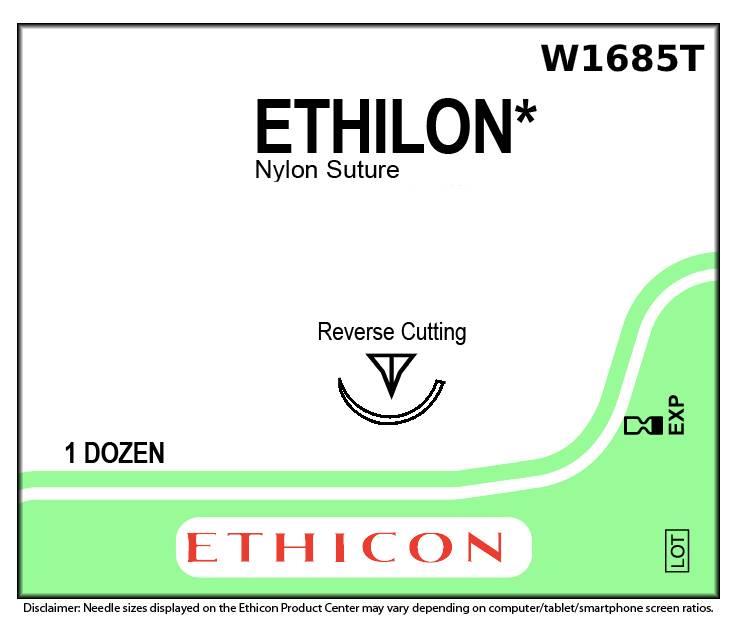 Ράμμα Ethilon No 3/0 με βελόνα 26mm Αντ. Κόπτουσα Πλαστικής P Multipass 3/8 κύκλου, μήκος ράμματος 75cm