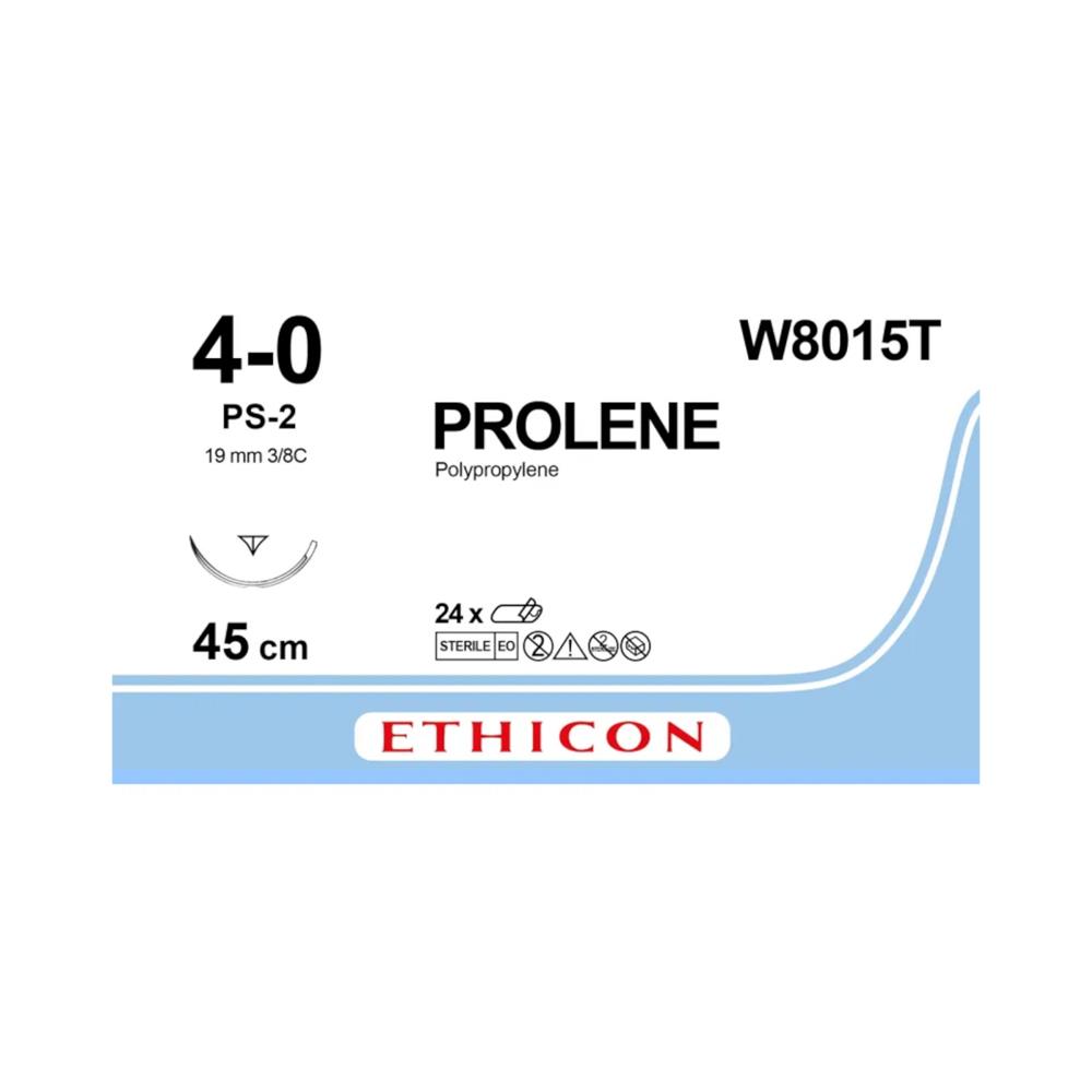 Ράμμα Prolene No 4/0 με βελόνα 19mm Αντιστρόφως Κόπτουσα Πλαστικής Prime 3/8 κύκλου, μήκος ράμματος 45cm