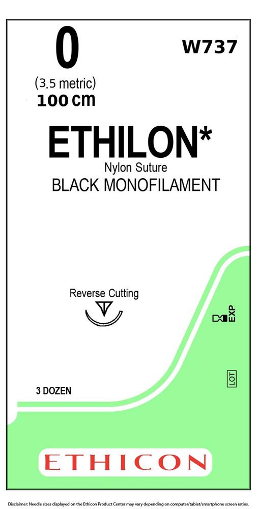 Ράμμα Ethilon No 0 με βελόνα 40mm Αντ. Κόπτουσα 1/2c,μήκος ράμματος 100cm,