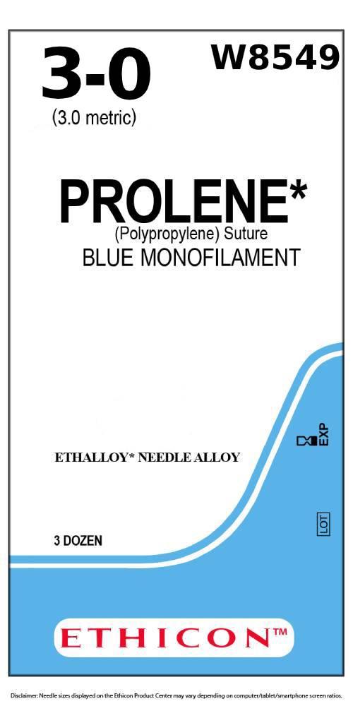 Ράμμα Prolene No 3/0 με βελόνα 16mm Κόπτουσα 3/8 κύκλου,μήκος ράμματος 75cm