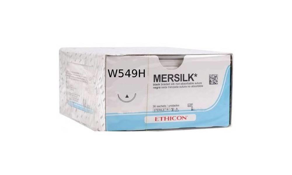 Ράμμα Mersilk No 4/0 με βελόνα 17mm Στρογγυλή 1/2 κύκλου,μήκος ράμματος 75cm