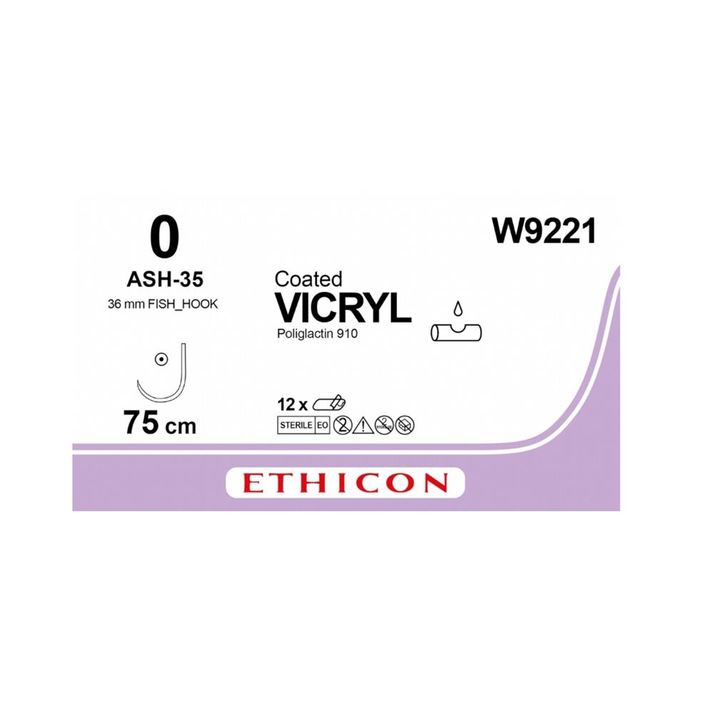 Ράμμα Vicryl No 0 με βελόνα 36mm Στρογγυλή \