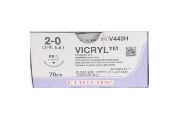 Ράμμα Vicryl No 4/0 με βελόνα 16mm Κόπτουσα Πλαστικής P 3/8c, μήκος ράμματος 45cm
