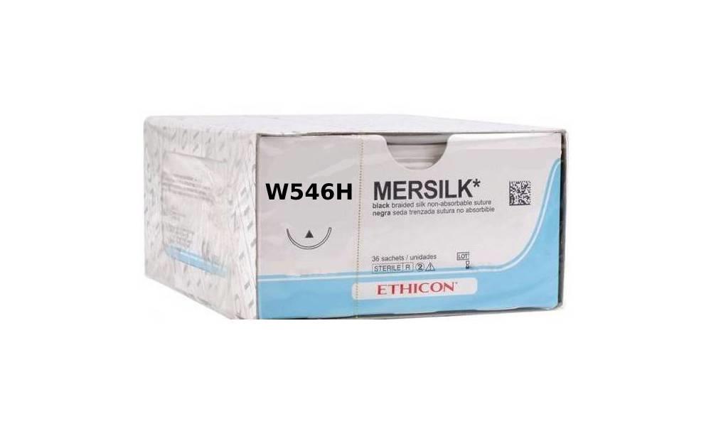 Ράμμα Mersilk No 3/0 με βελόνα 17mm Στρογγυλή 1/2 κύκλου,μήκος ράμματος 75cm