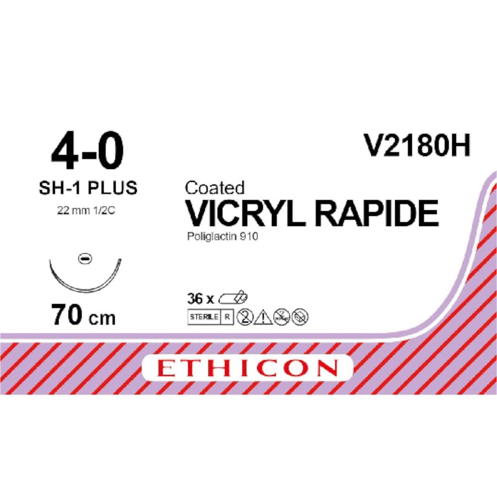 Ράμμα Vicryl Rapide No 4/0 με βελόνα 22mm Στρογγυλή 1/2c, μήκος ράμματος 70cm